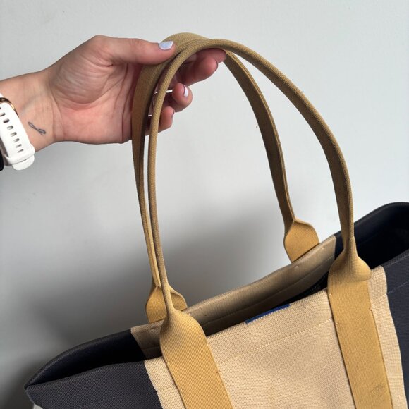 Rothy's Womens Top Handles Zipper Closure The Essential Tote Bag Ink and Ivory - Picture 5 of 5